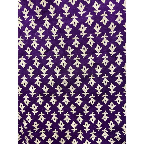 Natural Life | Lily Top Medium Vibrant Purple Block Print Peplum Swing Tank Boho - Picture 4 of 10